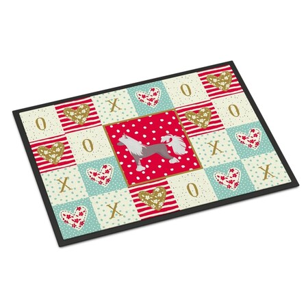 Carolines Treasures 24 x 36 in. Chinese Crested No.2 Love Indoor or Outdoor Mat CK5822JMAT